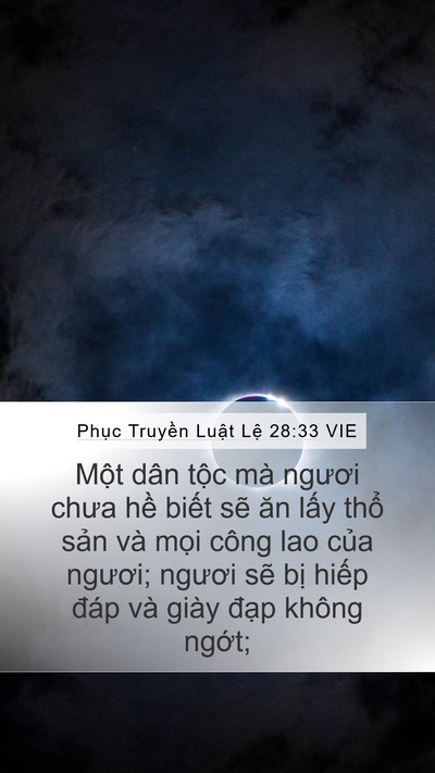 Phục Truyền Luật Lệ 28:33 VIE Bible Verse Image