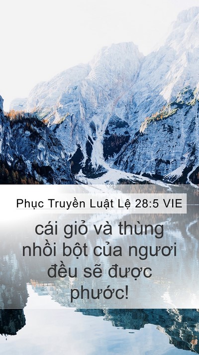 Phục Truyền Luật Lệ 28:5 VIE Mobile Phone Wallpaper - cái giỏ và thùng nhồi bột của ngươi - Mobile Bible Verse Wallpaper