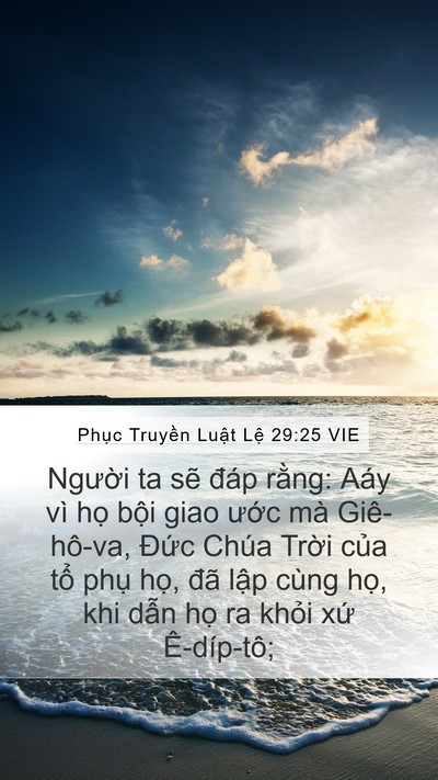 Phục Truyền Luật Lệ 29:25 VIE Mobile Phone Wallpaper - Người ta sẽ đáp rằng: Aáy vì họ - Mobile Bible Verse Wallpaper