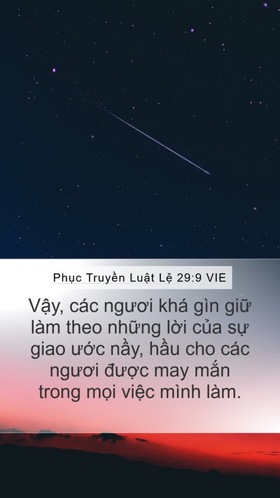 Phục Truyền Luật Lệ 29:9 VIE Bible Verse Image