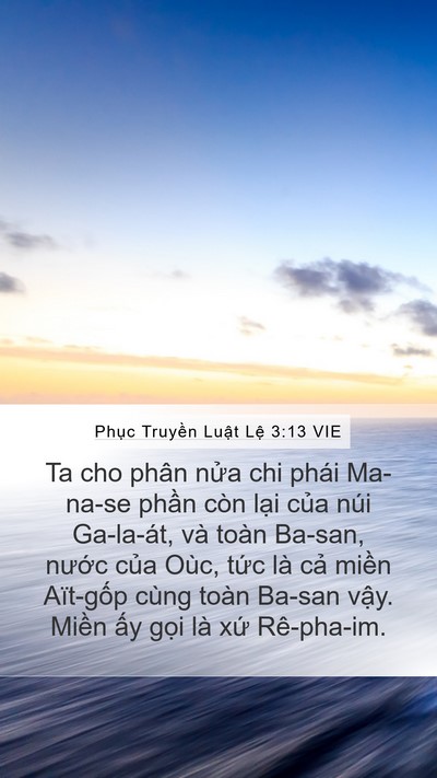 Phục Truyền Luật Lệ 3:13 VIE Bible Verse Image