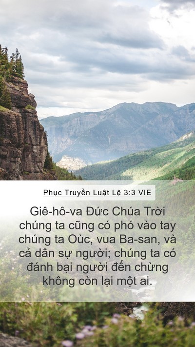 Phục Truyền Luật Lệ 3:3 VIE Bible Verse Image