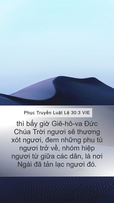 Phục Truyền Luật Lệ 30:3 VIE Bible Verse Image