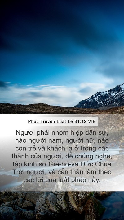 Phục Truyền Luật Lệ 31:12 VIE Bible Verse Image