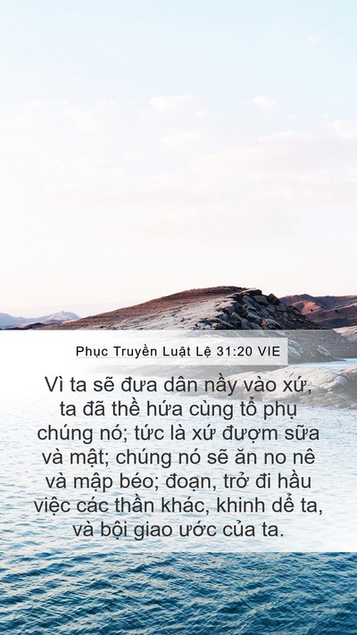 Phục Truyền Luật Lệ 31:20 VIE Bible Verse Image
