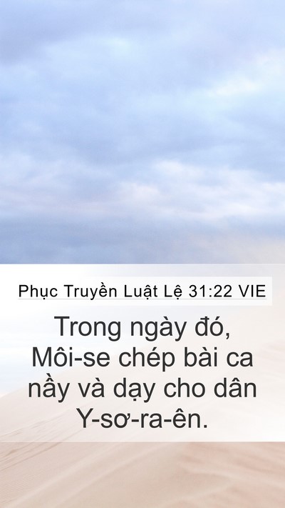 Phục Truyền Luật Lệ 31:22 VIE Bible Verse Image