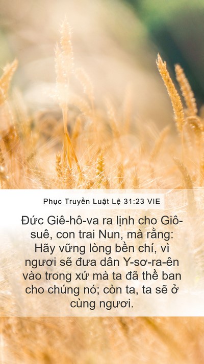 Phục Truyền Luật Lệ 31:23 VIE Bible Verse Image