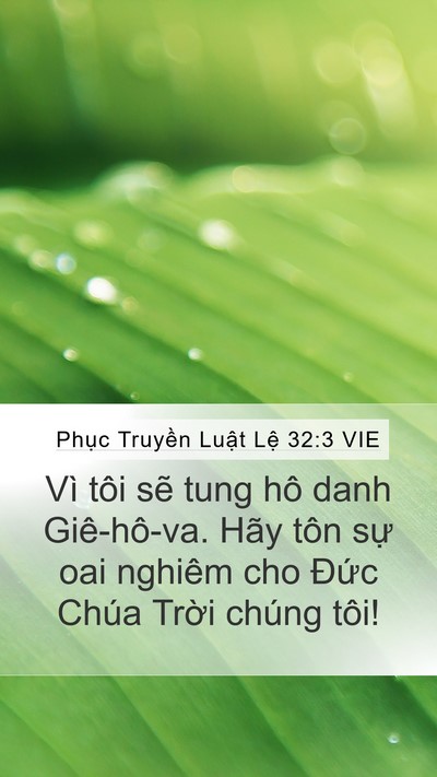 Phục Truyền Luật Lệ 32:3 VIE Bible Verse Image