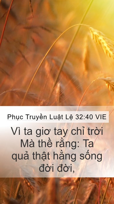 Phục Truyền Luật Lệ 32:40 VIE Bible Verse Image
