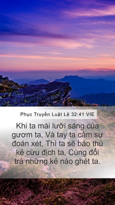 Phục Truyền Luật Lệ 32:41 VIE Bible Verse Image