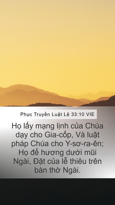 Phục Truyền Luật Lệ 33:10 VIE Bible Verse Image