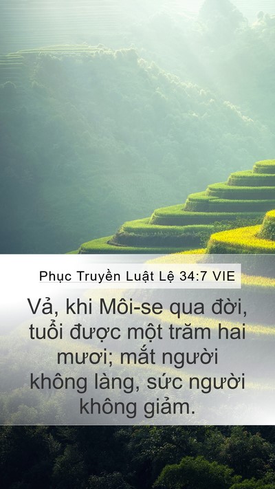 Phục Truyền Luật Lệ 34:7 VIE Bible Verse Image