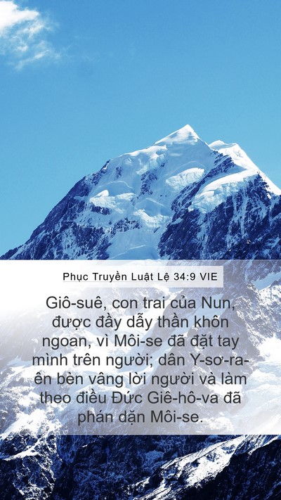 Phục Truyền Luật Lệ 34:9 VIE Bible Verse Image