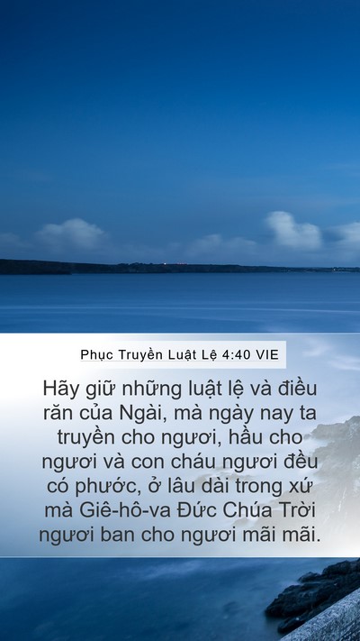 Phục Truyền Luật Lệ 4:40 VIE Bible Verse Image