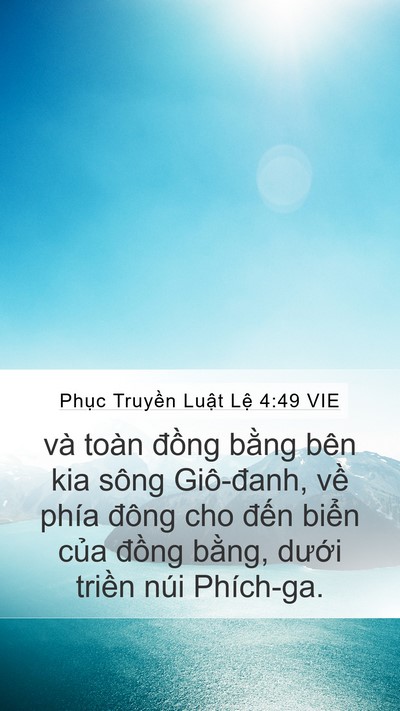 Phục Truyền Luật Lệ 4:49 VIE Bible Verse Image