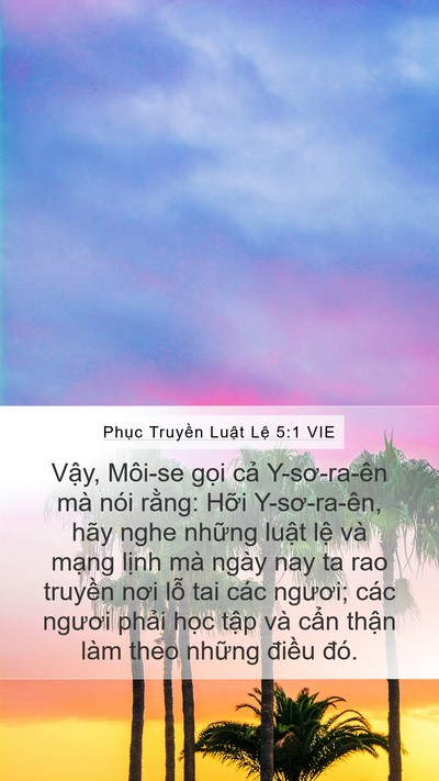 Phục Truyền Luật Lệ 5:1 VIE Bible Verse Image