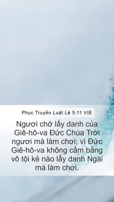 Phục Truyền Luật Lệ 5:11 VIE Bible Verse Image