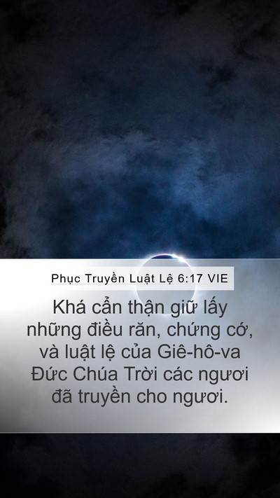 Phục Truyền Luật Lệ 6:17 VIE Bible Verse Image