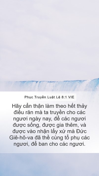 Phục Truyền Luật Lệ 8:1 VIE Bible Verse Image