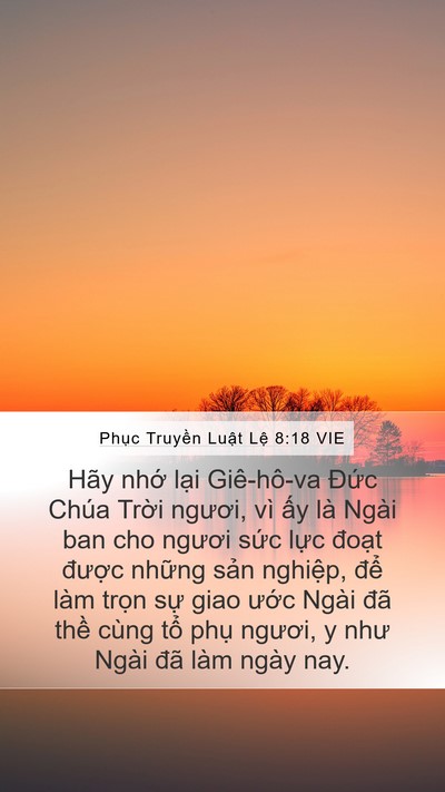 Phục Truyền Luật Lệ 8:18 VIE Bible Verse Image