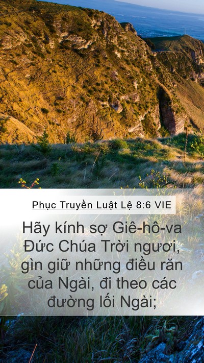 Phục Truyền Luật Lệ 8:6 VIE Mobile Phone Wallpaper - Hãy kính sợ Giê-hô-va Đức Chúa Trời - Mobile Bible Verse Wallpaper