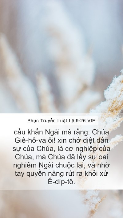 Phục Truyền Luật Lệ 9:26 VIE Bible Verse Image