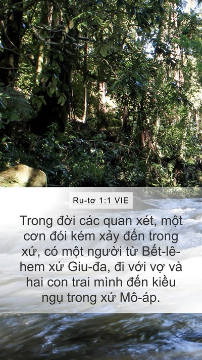 Ru-tơ 1:1 VIE Mobile Phone Wallpaper - Trong đời các quan xét, một cơn đói - Mobile Bible Verse Wallpaper
