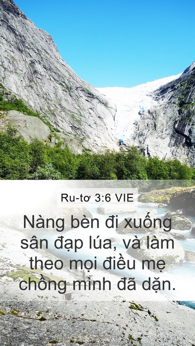 Ru-tơ 3:6 VIE Mobile Phone Wallpaper - Nàng bèn đi xuống sân đạp lúa, và làm - Mobile Bible Verse Wallpaper