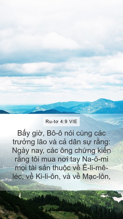 Ru-tơ 4:9 VIE Mobile Phone Wallpaper - Bấy giờ, Bô-ô nói cùng các trưởng - Mobile Bible Verse Wallpaper