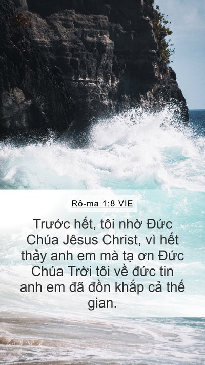 Rô-ma 1:8 VIE Bible Verse Image
