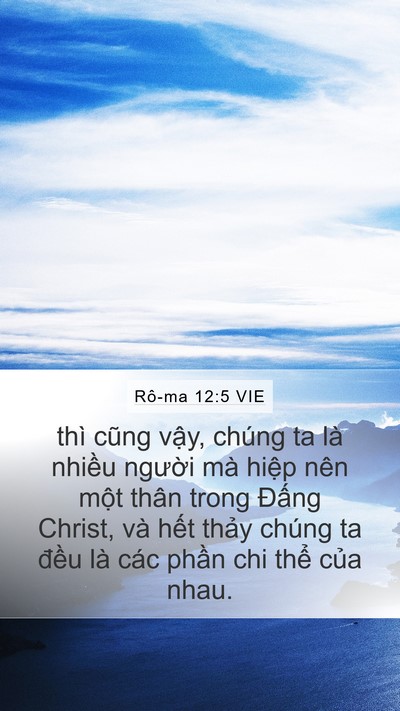 Rô-ma 12:5 VIE Mobile Phone Wallpaper - thì cũng vậy, chúng ta là nhiều người - Mobile Bible Verse Wallpaper