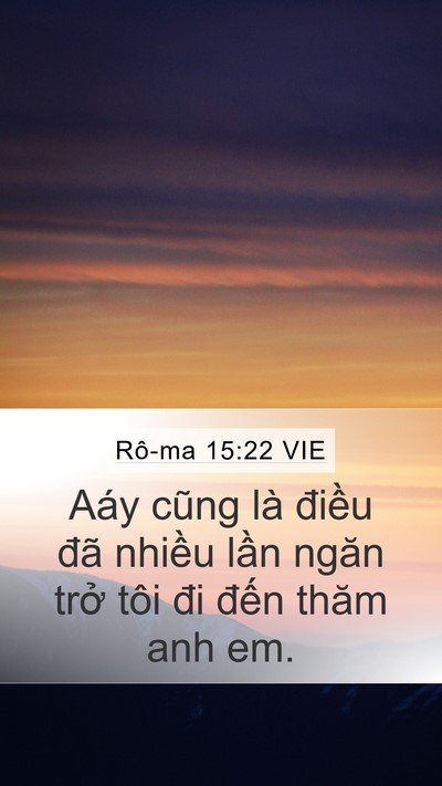 Rô-ma 15:22 VIE Bible Verse Image