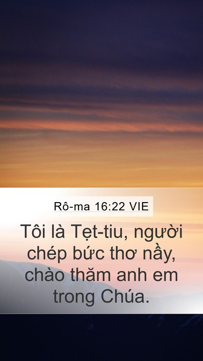 Rô-ma 16:22 VIE Bible Verse Image