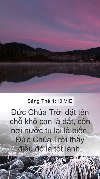 Sáng Thế 1:10 VIE Bible Verse Image