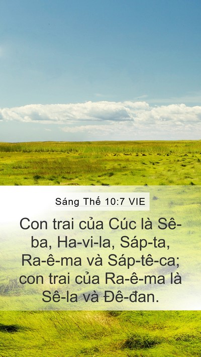 Sáng Thế 10:7 VIE Bible Verse Image