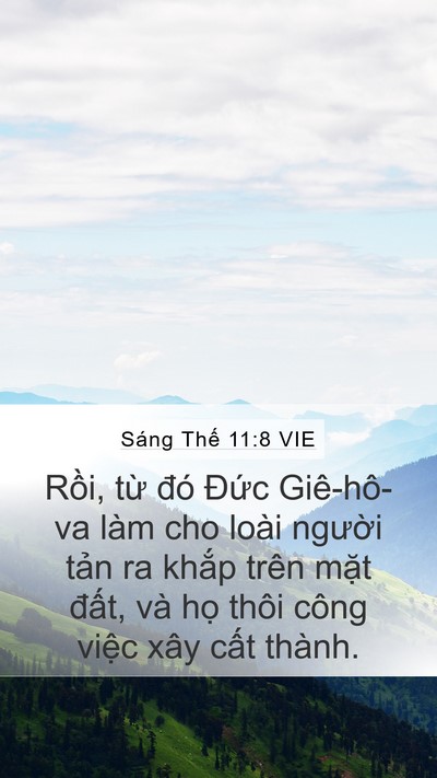 Sáng Thế 11:8 VIE Mobile Phone Wallpaper - Rồi, từ đó Đức Giê-hô-va làm cho - Mobile Bible Verse Wallpaper