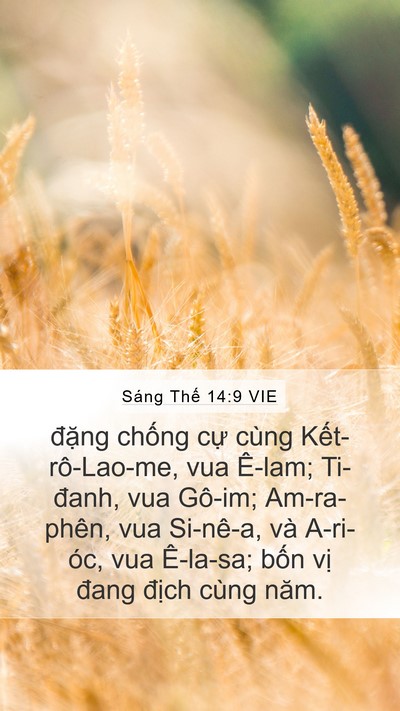 Sáng Thế 14:9 VIE Mobile Phone Wallpaper - đặng chống cự cùng Kết-rô-Lao-me, vua - Mobile Bible Verse Wallpaper