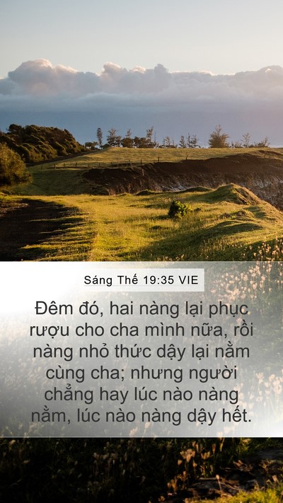 Sáng Thế 19:35 VIE Mobile Phone Wallpaper - Đêm đó, hai nàng lại phục rượu cho - Mobile Bible Verse Wallpaper