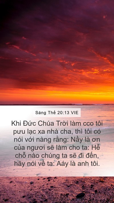 Sáng Thế 20:13 VIE Mobile Phone Wallpaper - Khi Đức Chúa Trời làm cco tôi pưu lạc - Mobile Bible Verse Wallpaper