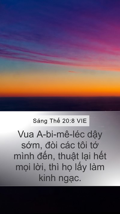 Sáng Thế 20:8 VIE Mobile Phone Wallpaper - Vua A-bi-mê-léc dậy sớm, đòi các tôi - Mobile Bible Verse Wallpaper