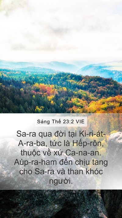 Sáng Thế 23:2 VIE Bible Verse Image