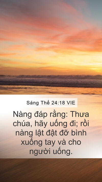 Sáng Thế 24:18 VIE Bible Verse Image