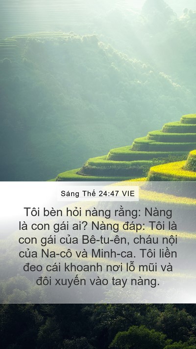 Sáng Thế 24:47 VIE Bible Verse Image