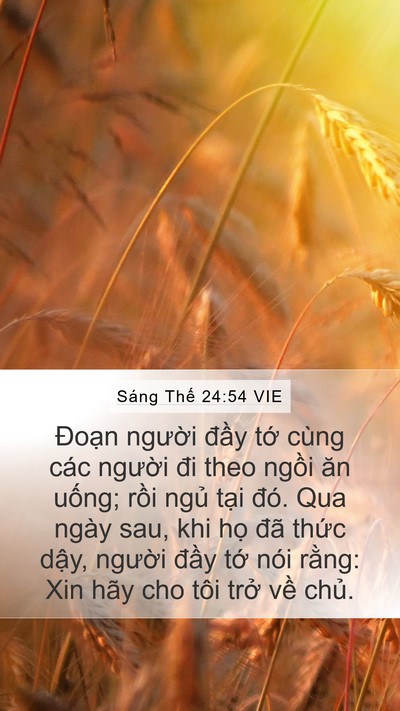 Sáng Thế 24:54 VIE Mobile Phone Wallpaper - Đoạn người đầy tớ cùng các người - Mobile Bible Verse Wallpaper