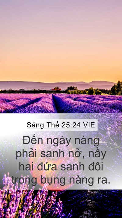 Sáng Thế 25:24 VIE Bible Verse Image