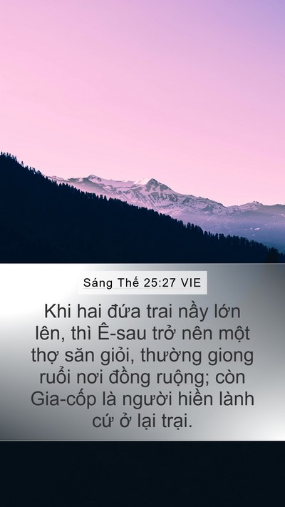 Sáng Thế 25:27 VIE Bible Verse Image