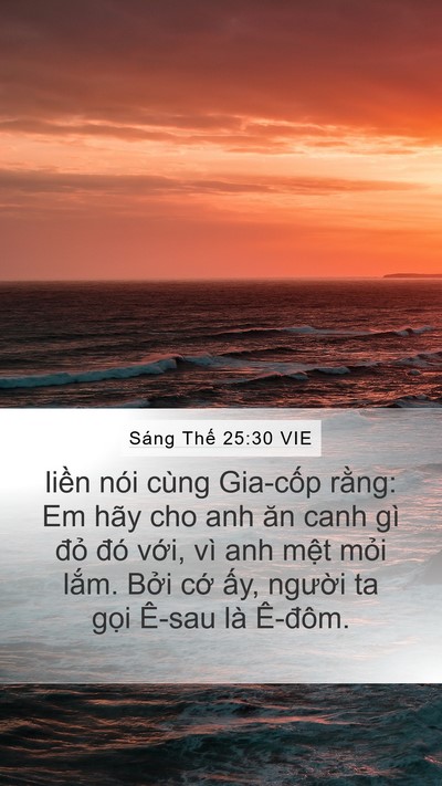 Sáng Thế 25:30 VIE Bible Verse Image