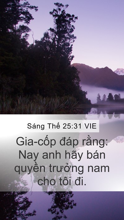 Sáng Thế 25:31 VIE Bible Verse Image