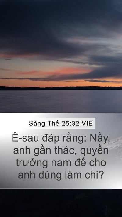 Sáng Thế 25:32 VIE Bible Verse Image