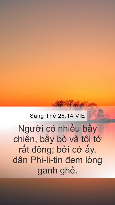 Sáng Thế 26:14 VIE Bible Verse Image